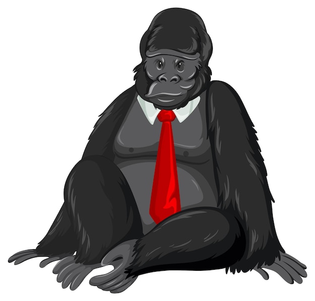 Vector gratuito gorila con corbata