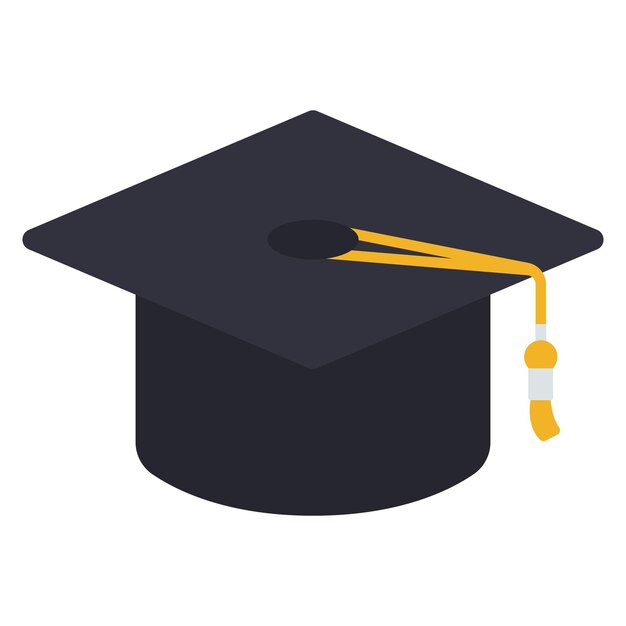 Gorra de graduación de educación en estilo plano
