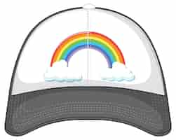 Vector gratuito una gorra gris con un patrón de arcoíris.
