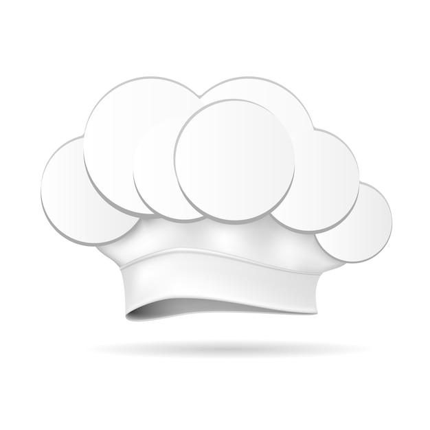 Vector gratuito gorro de cocinero blanco aislado