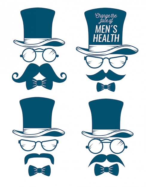 gorro masculino con gafas y bigote