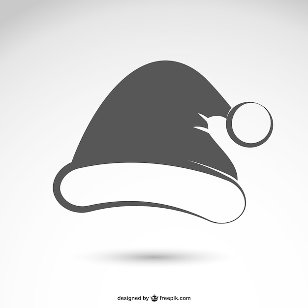 Vector gratuito gorro de santa claus en blanco y negro