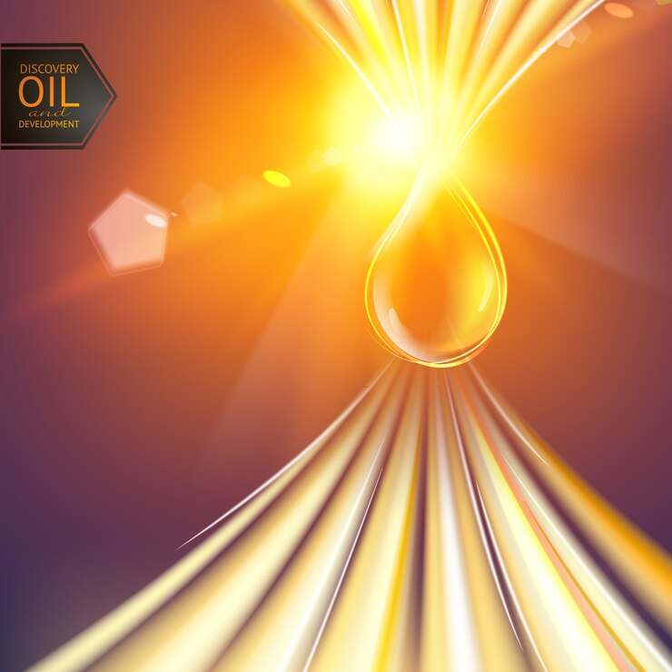 Vector gratuito gota de aceite a los rayos del sol.