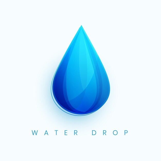 gota de agua azul aislada en diseño de fondo blanco