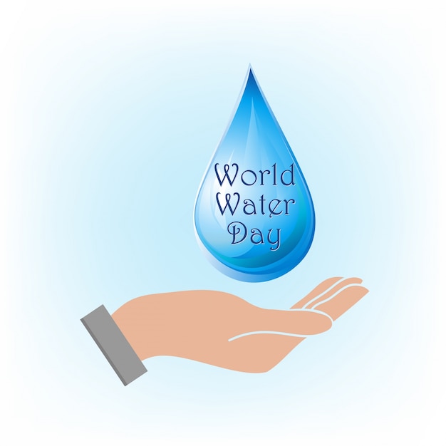 Una gota sobre una mano, día mundial del agua