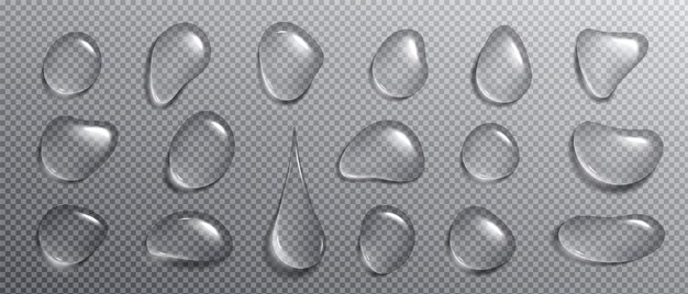 Gota de vector de lágrimas de agua de condensación realista