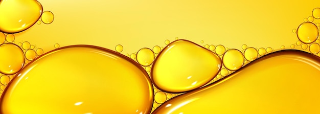 Gotas de aceite textura omega burbujas oro líquido