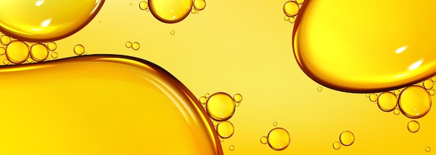 Gotas de aceite textura omega burbujas oro líquido