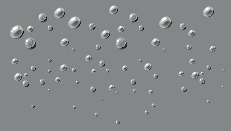Vector gratuito gotas de agua en un fondo gris