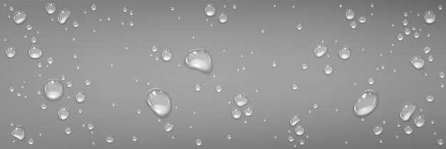 Las gotas de agua de lluvia en la superficie de vidrio gris