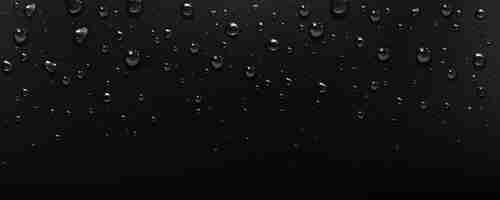 Vector gratuito gotas de agua pura y clara sobre fondo negro