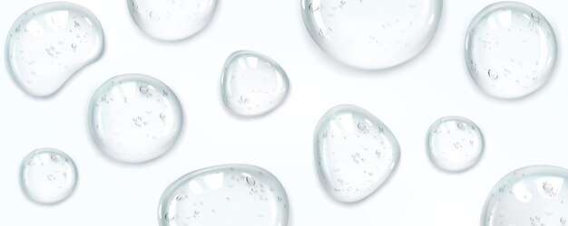 Gotas de líquido suero gel o colágeno textura 3d