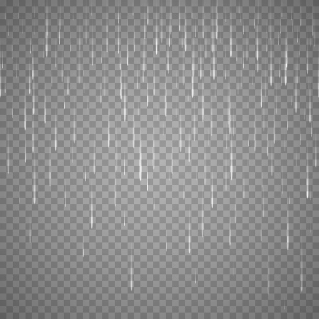 Vector gratuito gotas de lluvia transparentes aisladas en un fondo abstracto efecto de gota de lluvia vectorial