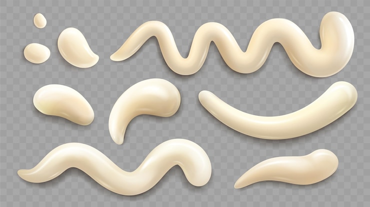 Vector gratuito gotas de salsa de queso mayonesa o crema de vainilla
