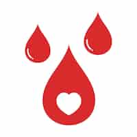 Vector gratuito gotas de sangre con corazón