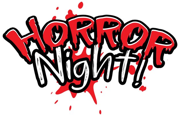 Goteando sangre estilo con la palabra Horror Night
