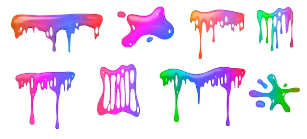 goteo de moco de limo de color arco iris