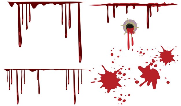 Goteo de sangre sobre fondo blanco.