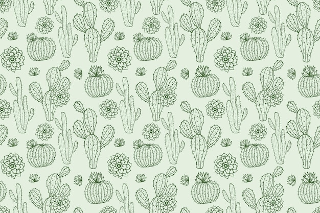 Grabado patrón botánico dibujado a mano