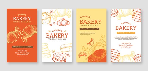 Grabado de publicaciones de instagram de panadería.