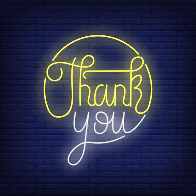 Gracias letras de neón en círculo. Día de Gracias.