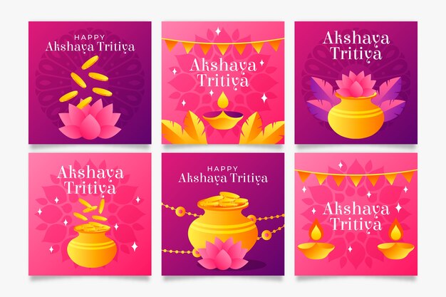 Gradient akshaya tritiya colección de publicaciones de instagram