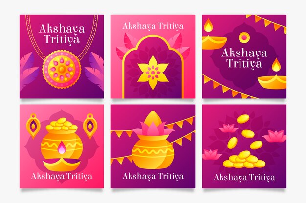 Gradient akshaya tritiya colección de publicaciones de instagram