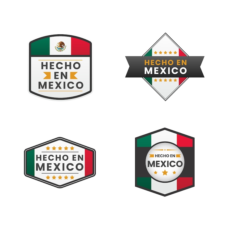 Vector gratuito gradient colección de etiquetas hecho en mexico