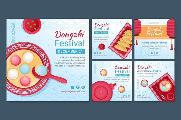 Gradient dongzhi festival colección de publicaciones de instagram