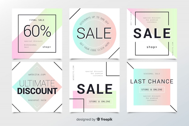 Gradient sale banners web para redes sociales