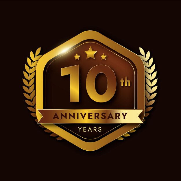 Gradiente de 10 años de aniversario o tarjeta de cumpleaños.