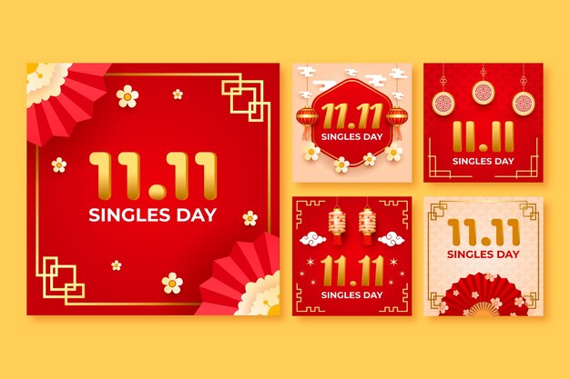 Gradiente 11.11 colección de publicaciones de instagram del día de los solteros