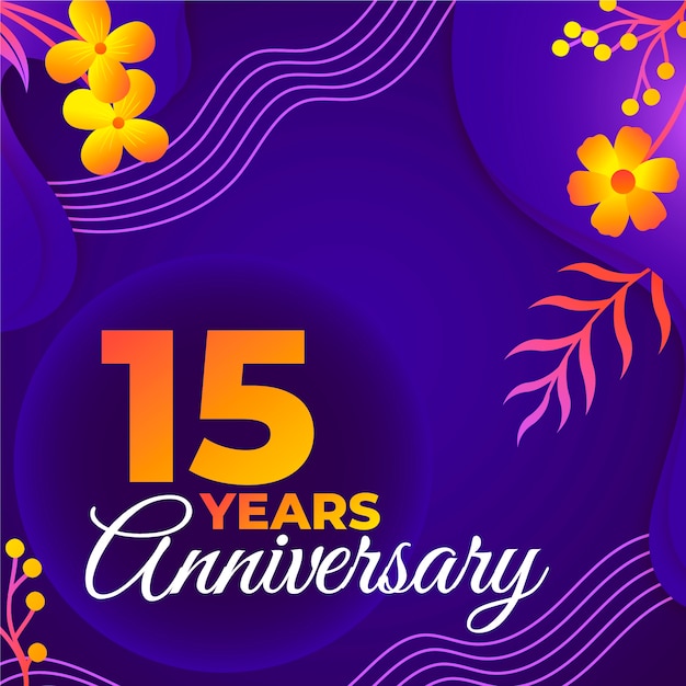 Gradiente 15 aniversario o tarjeta de cumpleaños.