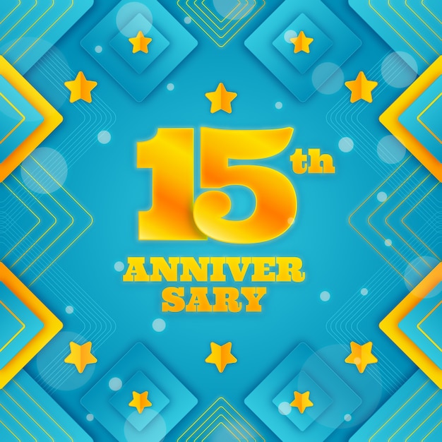 Gradiente 15 aniversario o tarjeta de cumpleaños.