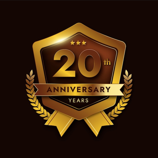Gradiente 20 aniversario o tarjeta de cumpleaños.
