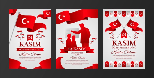 Gradiente 24 colección de tarjetas del día del maestro turco