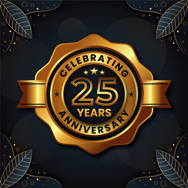 Gradiente 25 aniversario o tarjeta de cumpleaños.