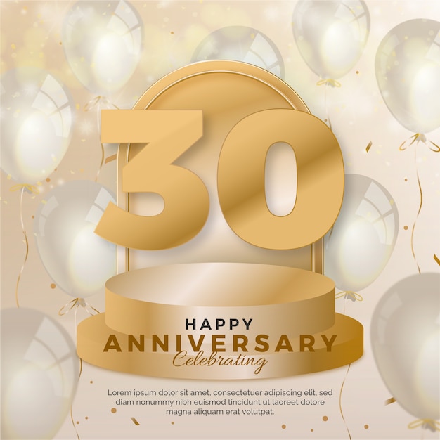 Gradiente 30 aniversario y cumpleaños.