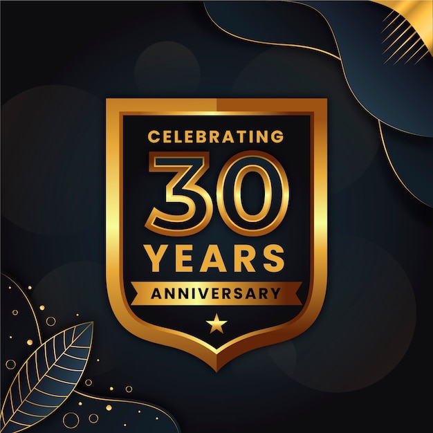 Gradiente 30 aniversario o tarjeta de cumpleaños.
