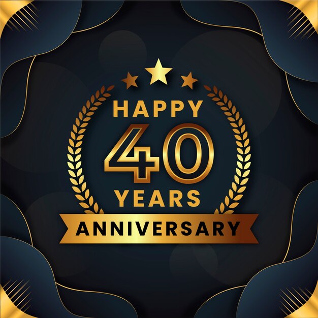 Gradiente 40 aniversario o tarjeta de cumpleaños.