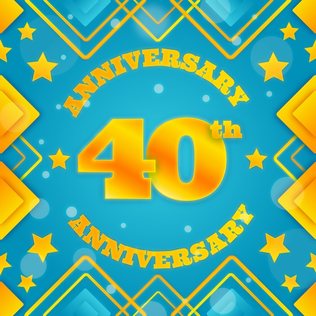 Gradiente 40 aniversario o tarjeta de cumpleaños.