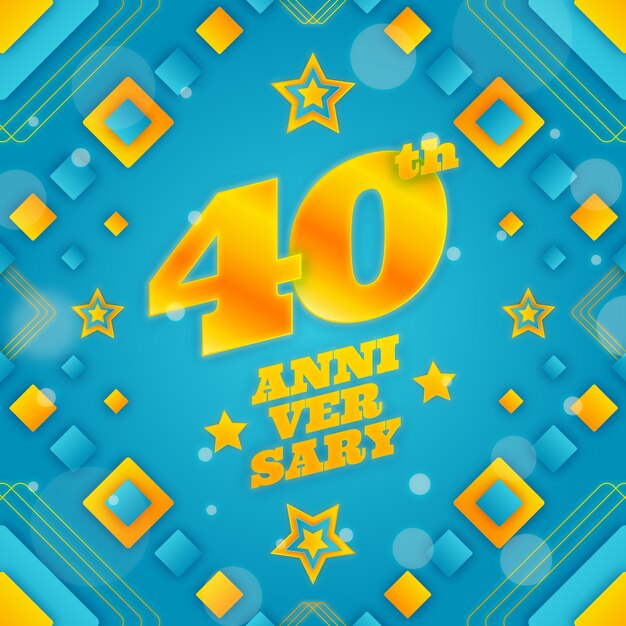 Gradiente 40 aniversario o tarjeta de cumpleaños.