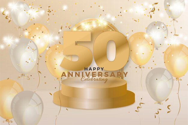 Gradiente 50 aniversario y cumpleaños.