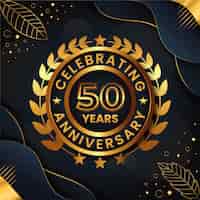 Vector gratuito gradiente 50 aniversario o cumpleaños.