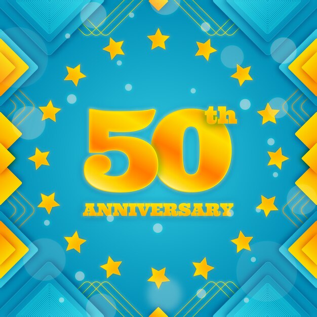 Gradiente 50 aniversario o tarjeta de cumpleaños.
