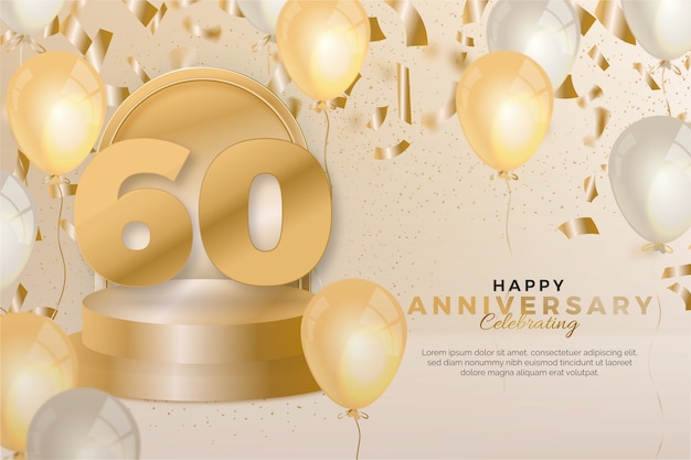 Gradiente 60 aniversario y cumpleaños.