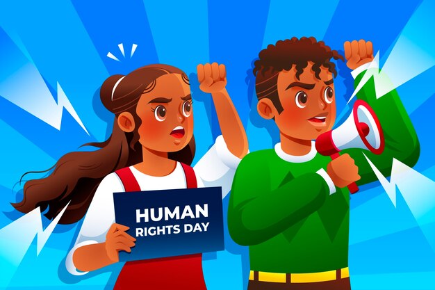 Gradiente de antecedentes del día de los derechos humanos