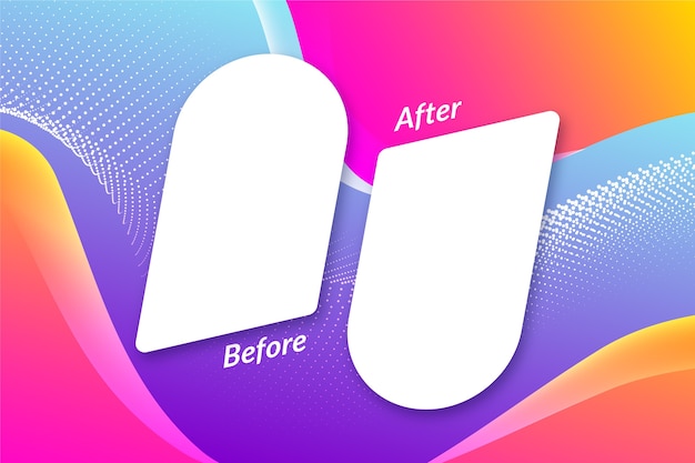 Gradiente antes y después de la plantilla de fondo de pantalla