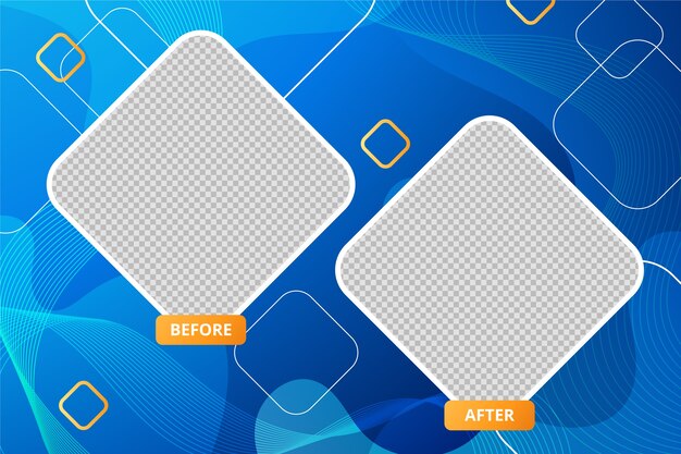 Gradiente antes y después de la plantilla de fondo de pantalla