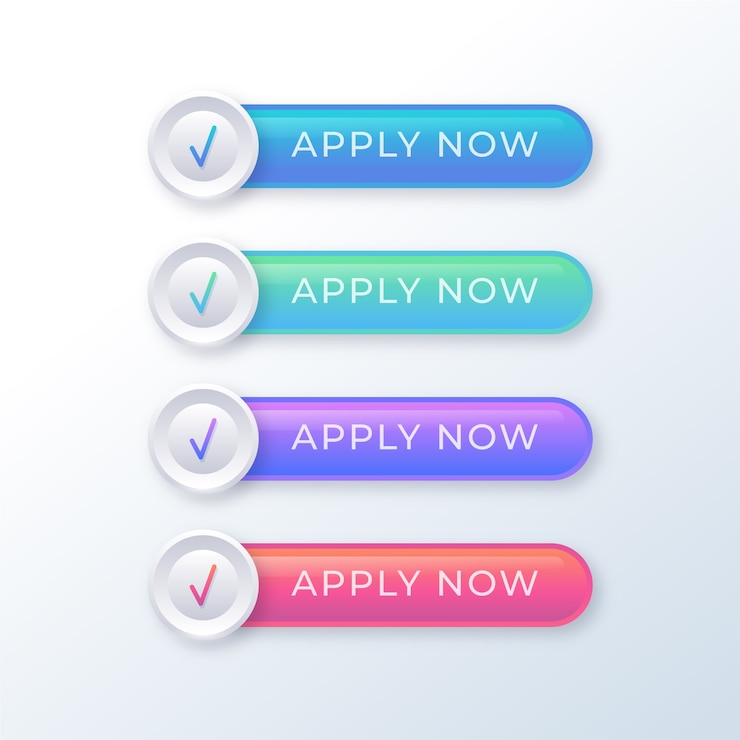 Vector gratuito gradiente aplicar ahora colección de etiquetas